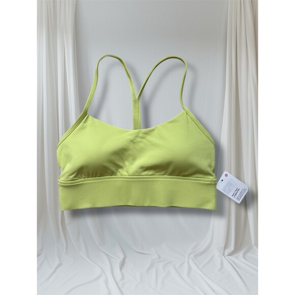 Lululemon Flow Y Nulu Longline Bra, A-C Cup Color WSBI (Wasabi) Green Size 8 New - Picture 1 of 6
